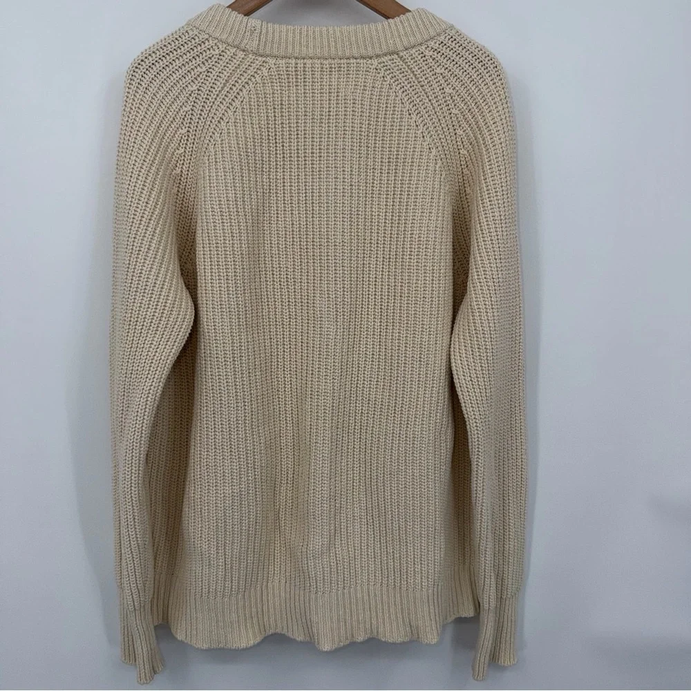 Leallo 100% Cotton Textural-Stitch V-Neck Button Up Cardigan